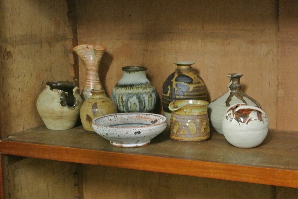 CERAMICS A collection of 9 pieces of vintage/ Mid Century studio