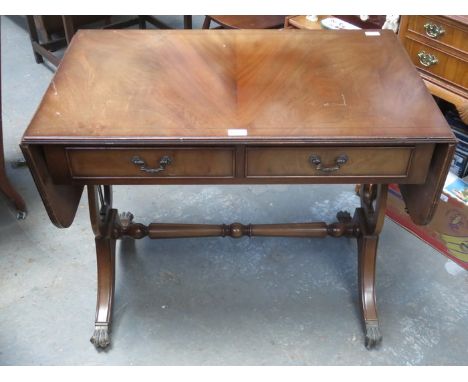 REPRODUCTION MAHOGANY DROP LEAF SOFA TABLE 