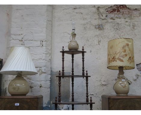 THREE CERAMIC TABLE LAMPS