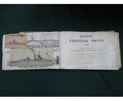 VINTAGE 'JANE'S FIGHTING SHIPS' NAVAL SCRAP ALBUM