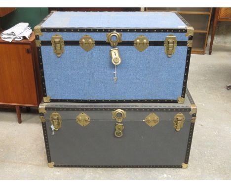 TWO VINTAGE TRAVEL TRUNKS 