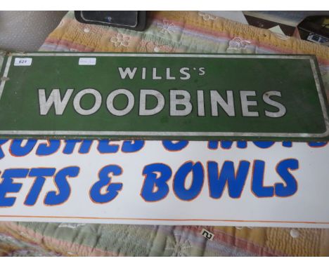 WILLS WOOD BINES VINTAGE METAL SIGN PLUS ANOTHER SIGN