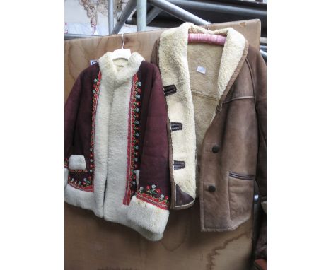 TWO VINTAGE SHEEPSKIN COATS 
