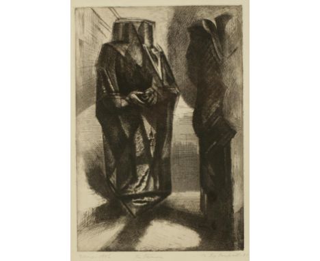 •MERLYN OLIVER EVANS (1910-1973) "The Stranger", signed, titled and dated 1946 in pencil and inscribed 'to Roy Campbell - 49'