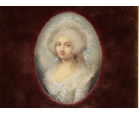 MANNER OF RICHARD COSWAY (1742-1821) An oval painted portrait miniature of Lady Elizabeth Townshend, wife of General Loftus, 