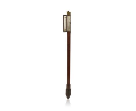 A MAHOGANY CASED SHIPS BAROMETER bearing a label "Blachford & Co., 79 Leadenhall St., London", the enclosed barometer with a 