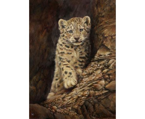 •LAUREN BISSELL (contemporary) "One Small Step", initialled lower left, oil on canvas, 24" x 18" (unframed). 