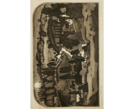 •GRAHAM CLARKE (bn.1941) "Dingley Dell" , Artist's proof, signed and titled in pencil, aquatint etching, 16" x 23", and the c
