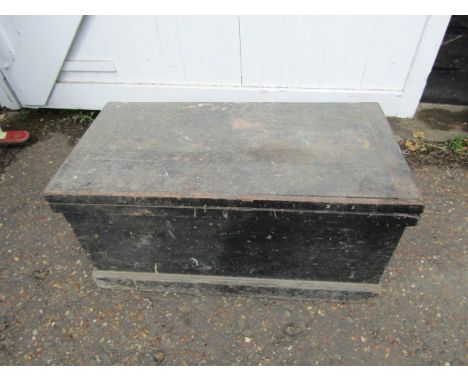 Vintage pine toolbox/trunk with woodworm 