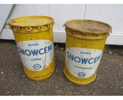 2 Vintage Snowcem cement tins 