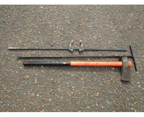 Sledge hammer and sash clamp etc 
