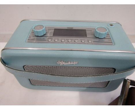 A vintage Roberts radio and Zennox vintage style radio in blue 