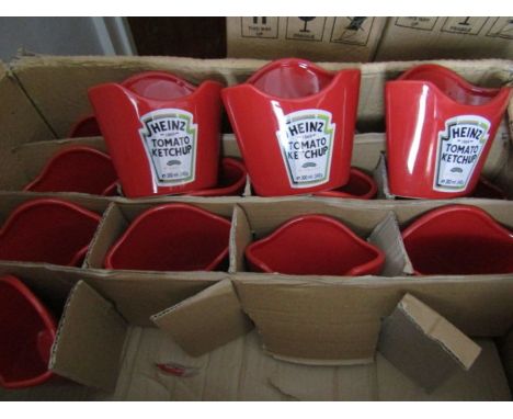 48 ceramic Ketchup chip cones new and unused