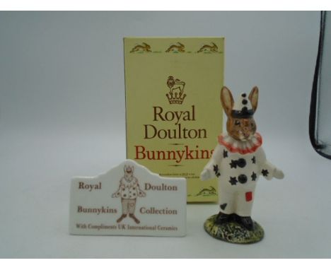 Royal Doulton Special Edition Boxed Clown Bunnykins figurine DB128 and Royal Doulton Bunnykins Plaque 