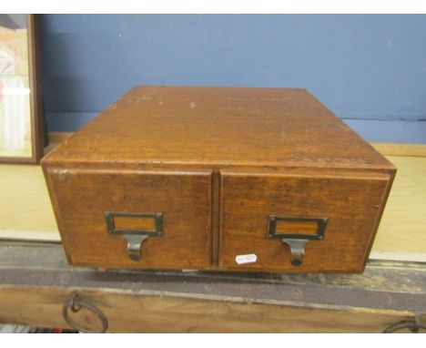 vintage Advance Systems oak 2 drawer index drawers