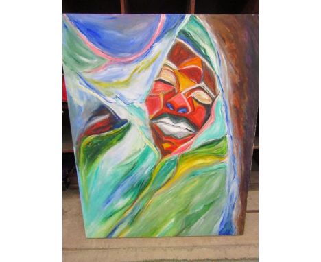oil on canvas surreal portrait 80x102cm