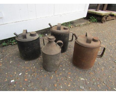 4 Vintage oil cans