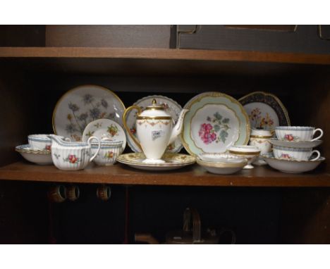 A mixed lot of ceramics, including Spode 'Trapnell Sprays' cups, saucers, jug, sugar and plates, a Victoria coffee pot, sugar