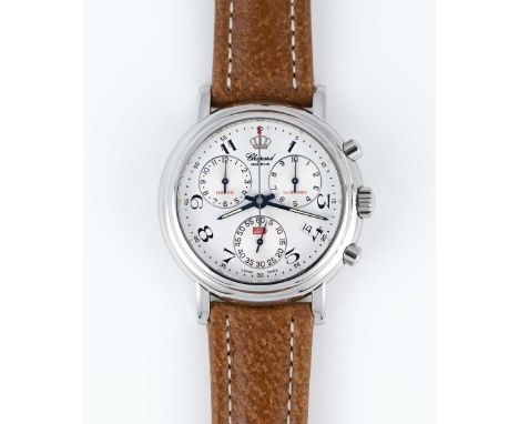 A GENTLEMAN'S STAINLESS STEEL CHOPARD MILLE MIGLIA 1000 CHRONOGRAPH WRIST WATCHCIRCA 2000s, REF. 8271, COMMISSIONED BY THE JO
