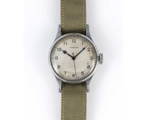 A GENTLEMAN'S BRITISH MILITARY LONGINES RAF PILOTS WRIST WATCHDATED 1943Movement: 16J, manual wind, cal. 12.68N, signed Longi