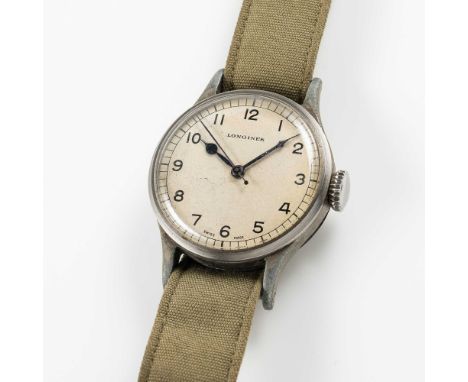 A VERY RARE GENTLEMAN'S MILITARY LONGINES PAF PILOTS WRIST WATCHDATED 1943, ISSUED TO POLISH AIR FORCE PILOTS BASED IN THE UK