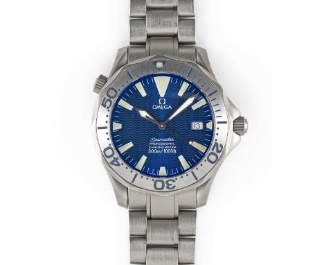 A GENTLEMAN'S TITANIUM OMEGA SEAMASTER TI-930 AUTOMATIC CHRONOMETER BRACELET WATCHCIRCA 2000s, REF. 2232.80 WITH OMEGA BOXMov