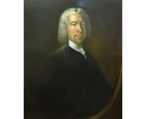 18TH CENTURY SCHOOL 'Portrait of a Gentleman', oil on canvas, signed and dated indistinctly lower left, 76cm x 64.5cm, unmoun
