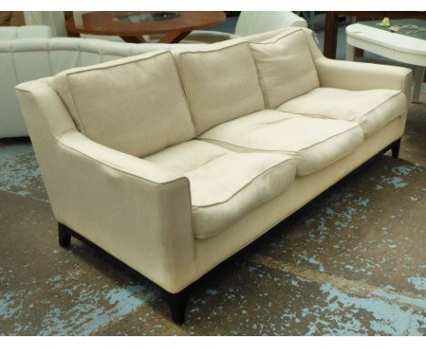 SOFA, three seater, cream, 96cm x 200cm x 83cm H.