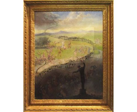 PHYLLIS M PULLING (British 1892- 1949) 'Pastoral Symphony', oil on canvas, exhibited at the Royal Institute of Oil Painters, 