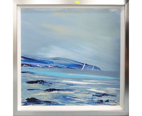 DUNCAN MAC GREGOR 'Seascape', acrylic on board, De Monfort fine art, 112cm x 122cm, framed. (Subject to ARR - please see Buye