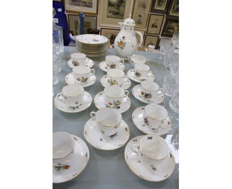 A modern Nyphenberg part tea service, floral decorated