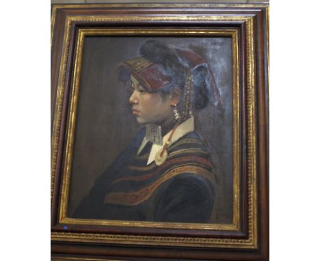 Z.. Guary (20th Century) Portrait of a woman Oil on canvas Signed and dated lower right '91 54.5cm x 44cm
