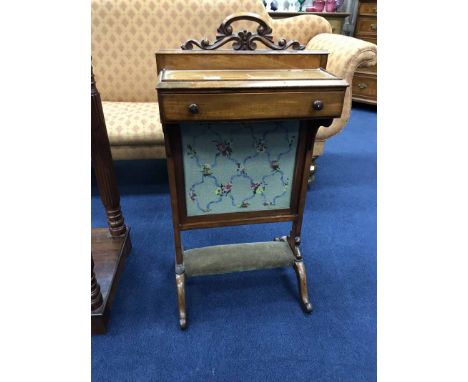 VICTORIAN MAHOGANY FIRESCREEN