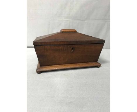 MAHOGANY TEA CADDY together with an eight drawer small chest