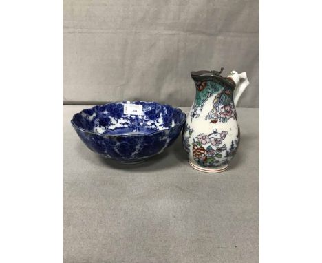 LOT OF ASIAN AND EUROPEAN CERAMICSincluding a Japanese bowl, Canton famille rose plates and two pieces of Poole pottery 