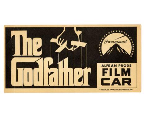 THE GODFATHER (1972) - Film Car Placard - A film car placard from the production of Francis Ford Coppola's The Godfather. The