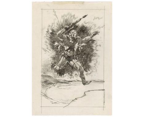 MASTERS OF THE UNIVERSE (1987) - Greg Manchess Poster Concept Art - A concept sketch for a poster promoting Gary Goddard's Ma