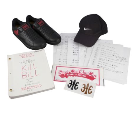 KILL BILL: VOL. 1 (2003) - Set of Printed Quentin Tarantino Production Notes with Annotated Script, Crew Placard, Crew Hat, a
