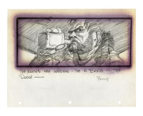 THE THING (1982) - Hand-Drawn Michael G. Ploog MacReady Storyboard - A MacReady storyboard hand-drawn by production illustrat