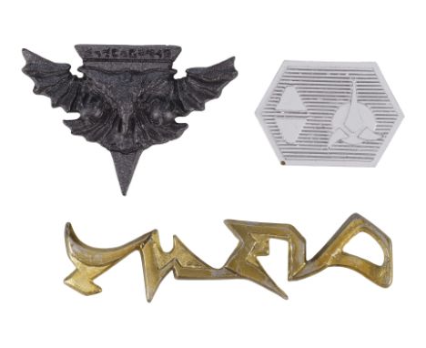 STAR TREK FRANCHISE (1966-PRESENT) - Michael and Denise Okuda Collection: Pair of Klingon Badges with Romulan Emblem - A pair