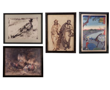STAR TREK: PICARD (2020-2023) - Set of Four Framed Printed Chateau Picard Artworks - Four framed, printed Chateau Picard artw