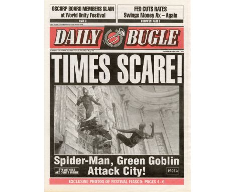 SPIDER-MAN (2002) - "Times Scare!" Daily Bugle Newspaper Cover - A Daily Bugle newspaper cover headlined "Times Scare!" from 
