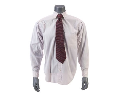FIGHT CLUB (1999) - The Narrator's (Edward Norton) Tie and Distressed Dress Shirt - The Narrator's (Edward Norton) tie and di