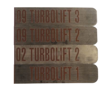 STAR TREK: FIRST CONTACT (1996) - Michael and Denise Okuda Collection: Set of Turbolift Signage - Turbolift signage from Jona