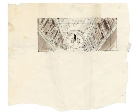 STAR WARS: THE EMPIRE STRIKES BACK (1980) - Hand-Drawn Ralph McQuarrie Cloud City Matte Painting Thumbnail Sketch - A thumbna