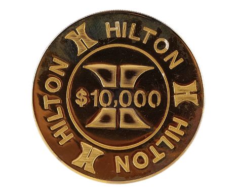 INDECENT PROPOSAL (1993) - John Gage's (Robert Redford) $10,000 Hilton Casino Chip - John Gage's (Robert Redford) $10,000 Hil