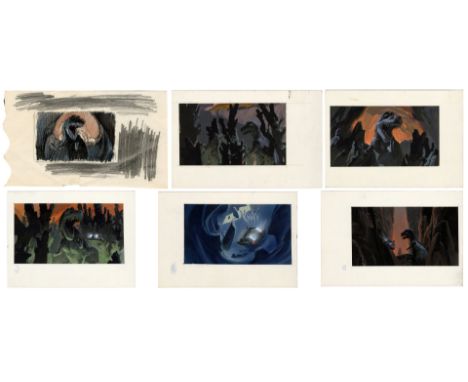 BACK TO THE FUTURE: THE RIDE (1991-2007) - Douglas Trumbull Collection: Set of Five Hand-Painted and Hand-Drawn Ralph McQuarr