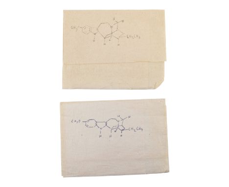 GOOD WILL HUNTING (1997) - Pair of Production-Made Handwritten Will Hunting (Matt Damon) "Ibogamine" Formula Napkins - Two ha