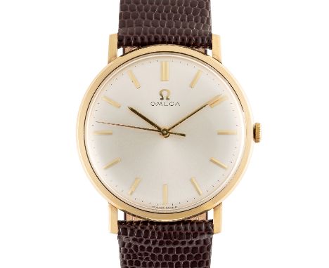 A GENTLEMAN'S SIZE 9CT SOLID GOLD OMEGA WRIST WATCH CIRCA 1960s, REF. 428.877Movement: 17J, manual wind, cal. 601, signed Ome