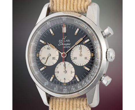 A GENTLEMAN'S SIZE STAINLESS STEEL ENICAR SHERPA GRAPH CHRONOGRAPH WRIST WATCH CIRCA 1960s, REF. 072/001 Mk IIaMovement: 17J,